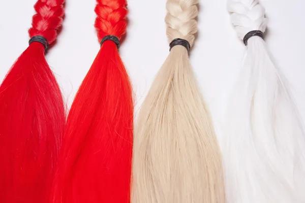 Cabelo artificial usado para a produção de perucas — Fotografia de Stock