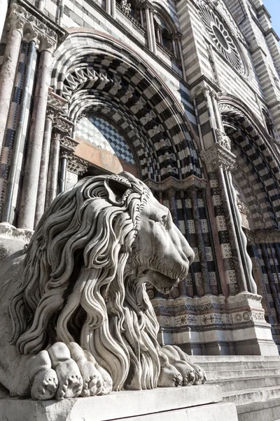 Lion statue of Saint Lorenzo church — Stock Photo, Image