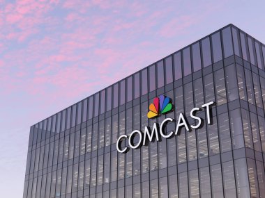 Philadelphia, PA, ABD. 11 Aralık 2021, Sadece Editör Kullanımı, 3D CGI. Comcast American Broadcasting Company Multinational Telecommunications Broadcast Network. İşyeri Yüksek Büro Merkezi.