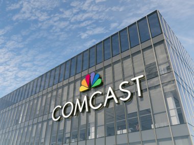 Philadelphia, PA, ABD. 11 Aralık 2021, Sadece Editör Kullanımı, 3D CGI. Comcast American Broadcasting Company Multinational Telecommunications Broadcast Network. İşyeri Yüksek Büro Merkezi.