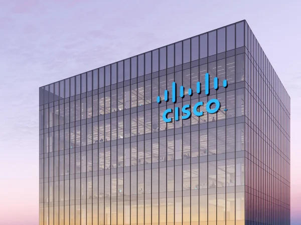 米国カリフォルニア州サンノゼ 2021年12月7日 編集のみ Cgiを使用します Cisco Signageロゴガラスオフィスビルの上部 ワークプレイス ネットワーキング カードウェア会社アメリカの開発メーカー本社 — ストック写真