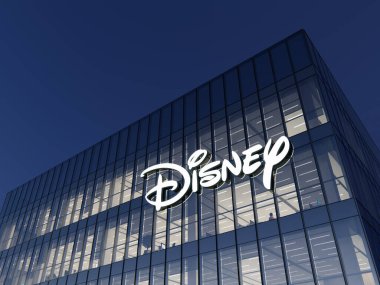 Burbank, California, ABD. 8 Ocak 2022. Sadece Editoryal Kullanım, 3D CGI. The Walt Disney Company American Media Multinational Entertainment Video Network. Yüksek binalardaki işyeri.