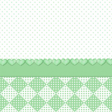 Yumuşak yeşil Polka-nokta/Hearts arka plan