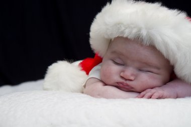 Noel Baba şapkası, derin uyku bebek