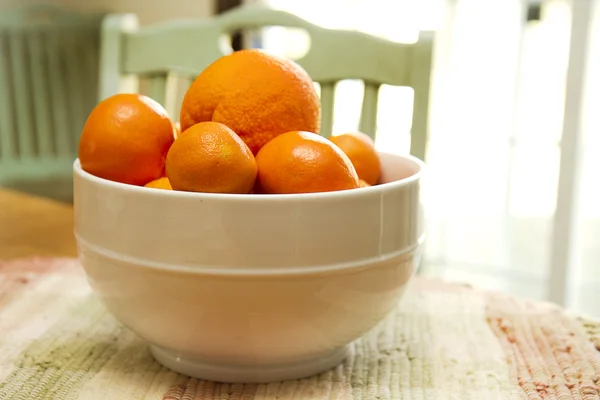 Bowl of fruit - Kitchen Table — Stock Photo, Image