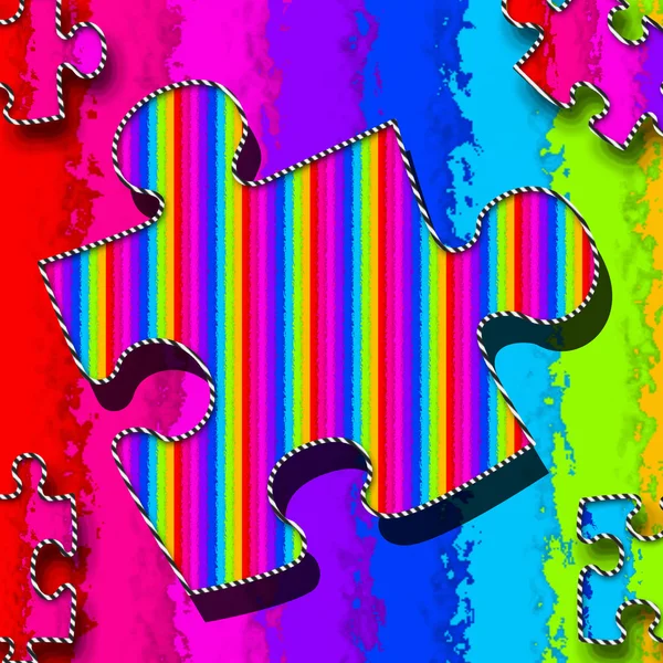 Puzzle Piece Ilustração (VIVID COLORS ) — Fotografia de Stock