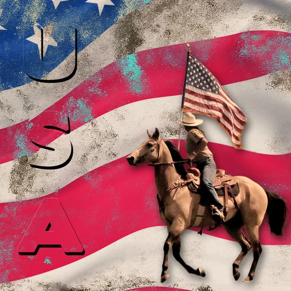 Patriotic Cowgirl Background — Stock Photo, Image