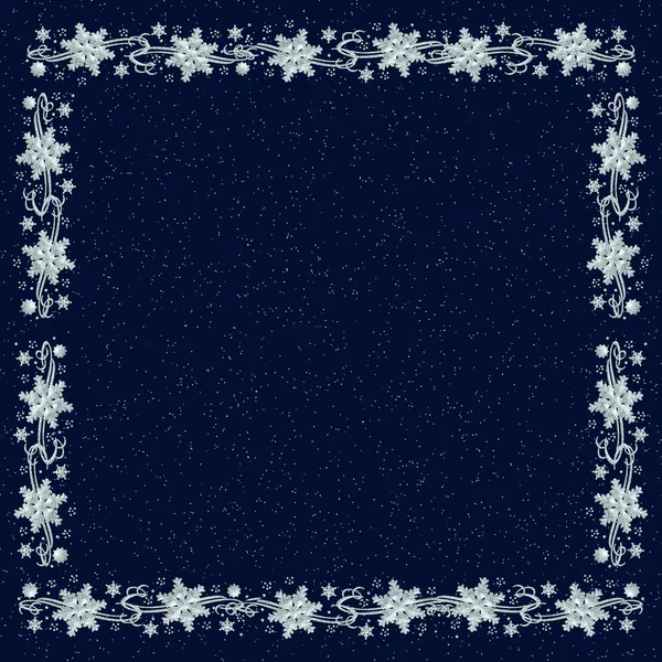Background Snowflakes on Navy Blue — Stock Photo, Image