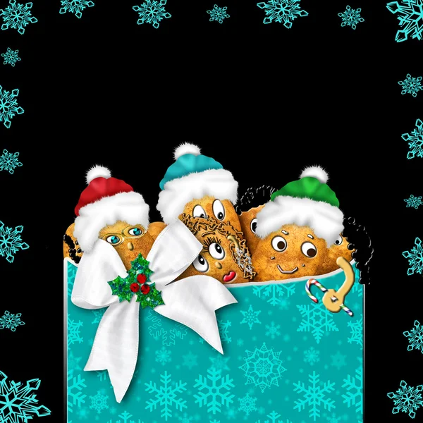 Різдвяна ілюстрація - Групові персонажі картоплі — стокове фото