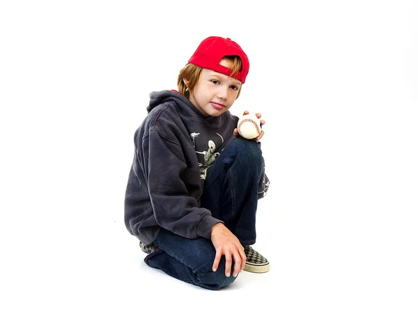 Boy with baseball — Stock Photo, Image