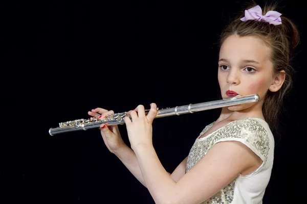 Young preteen Flautist — Stock Photo, Image