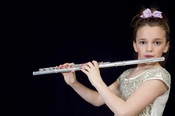 Young preteen Flautist — Stock Photo, Image