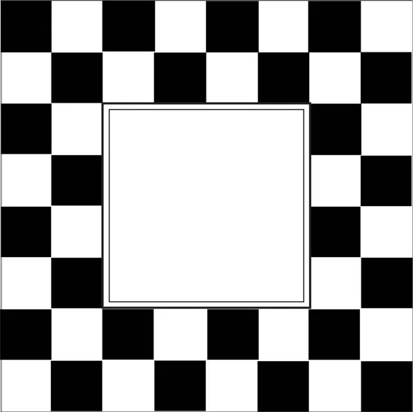 Graphic Background Black White Checkered Design White Square Center Ready — Stock Photo, Image