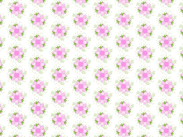 Dainty Pink Background Daisy Flowers Pattern Throughout Image — Fotografia de Stock