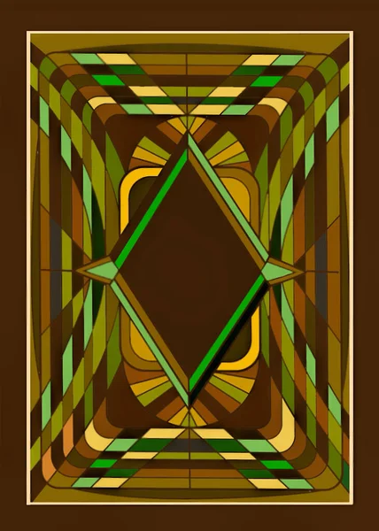 Abstraktní Geometrický Design Odstínech Hnědé Zlaté Zelené Podobný Prostorovému Efektu — Stock fotografie