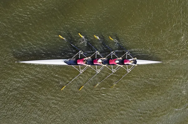 Women's rowing team, top view — Stock Photo, Image