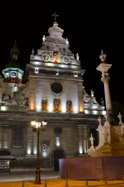 Bernardine church at the night — Stock Photo, Image