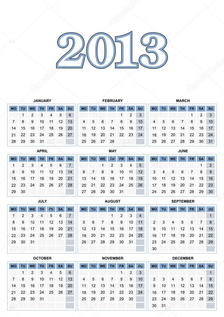 Calendrier européen image vectorielle par Dmitrydesign © Illustration