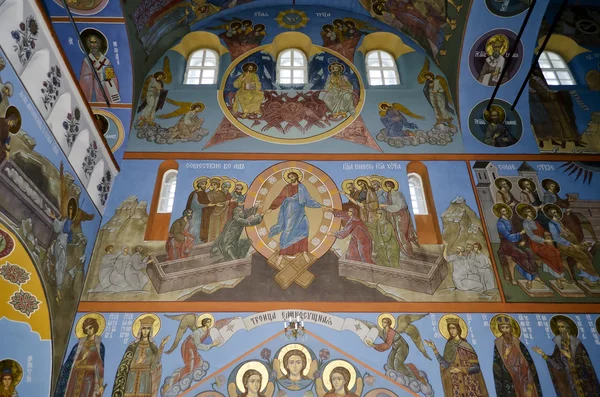 Interieur van de kathedraal van de drie-eenheid in pochaev lavra, het schilderij — Stockfoto