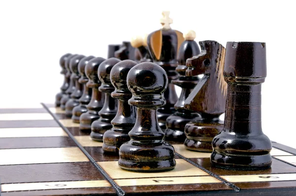 Шахматы, изолированные над белым — стоковое фото
