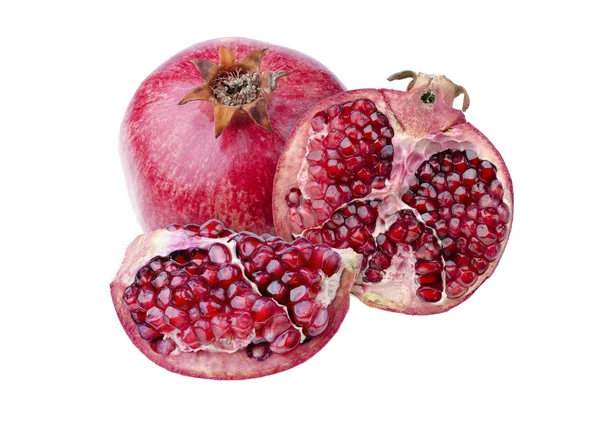 Pomegranate closeup, isolated over white — Stock Photo, Image