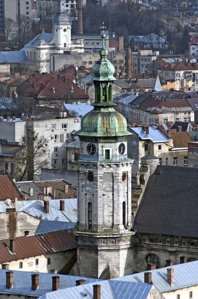 Panorama der Stadt Lwow aus der Höhe — Stockfoto