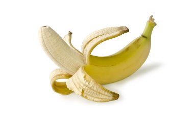 muz üzerinde beyaz izole