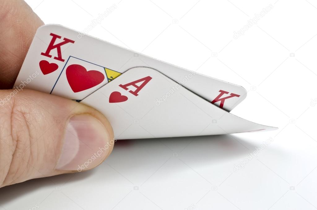 Playing cards in poker isolated over white