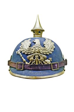 Old Austrian military helmet isolated over white clipart