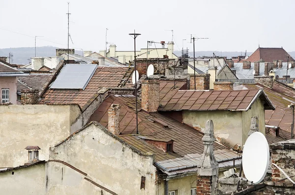 Eski lvov kentin çatıları — Stok fotoğraf