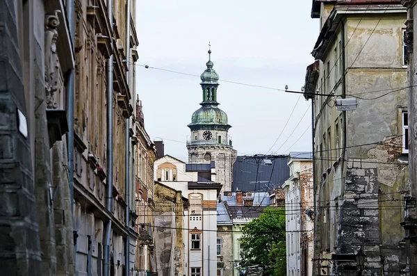 El paisaje urbano - la ciudad vieja Lvov —  Fotos de Stock