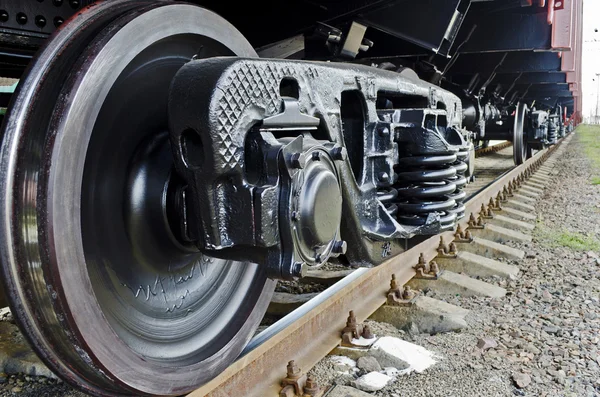 Roues d'un train de marchandises — Photo