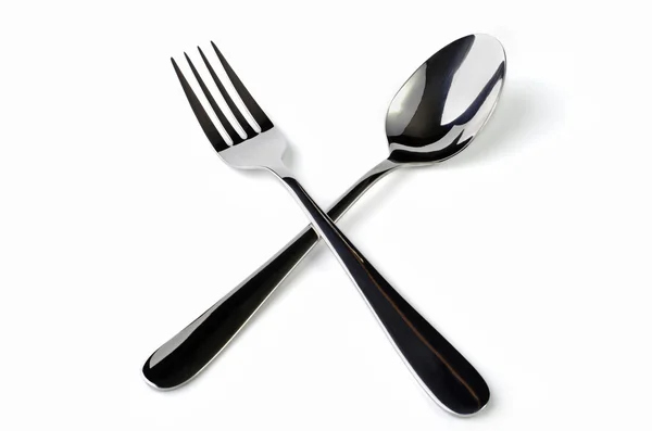 Cutlery closeup isolated over white — Stock Photo, Image