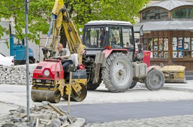 asfalt yol silindiri sıkıştırılmış