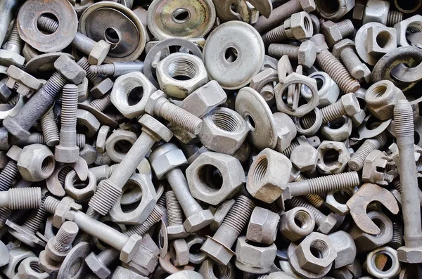 Old bolts, nuts, washers, screws — Stock Photo, Image