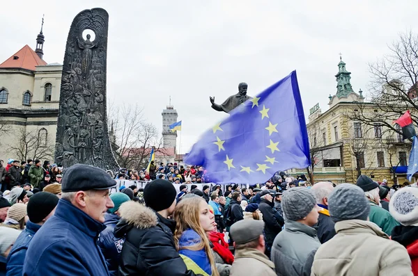 Euromaydan ve Lvově — Stock fotografie