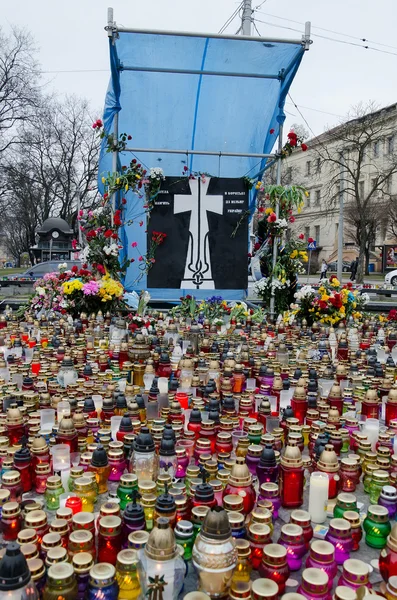Świece na cześć tych, którzy zginęli w Majdan — Zdjęcie stockowe