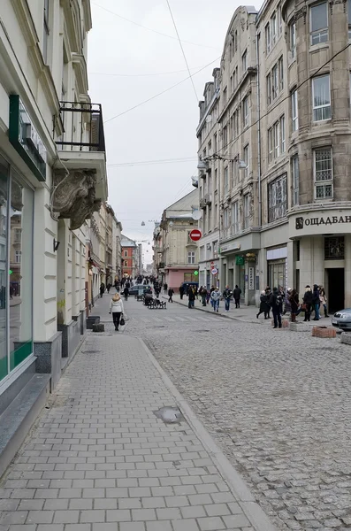De centrale straat in lvov — Stockfoto
