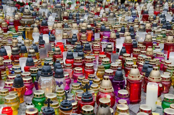 Svíčky na počest těch zabitých v maidan — Stock fotografie