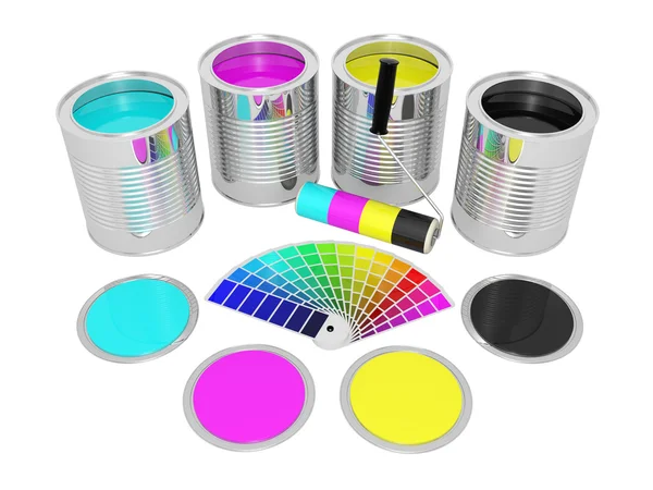 Latas con pintura de color —  Fotos de Stock