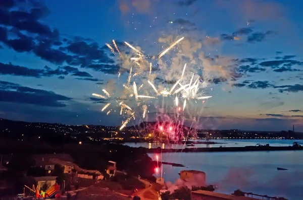 Фейерверки Феодосии Праздник Крым Украина — стоковое фото