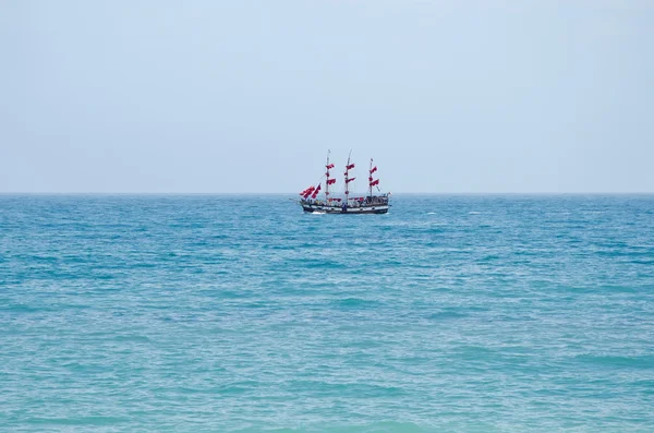 Yacht Assol with tourists — Stok fotoğraf