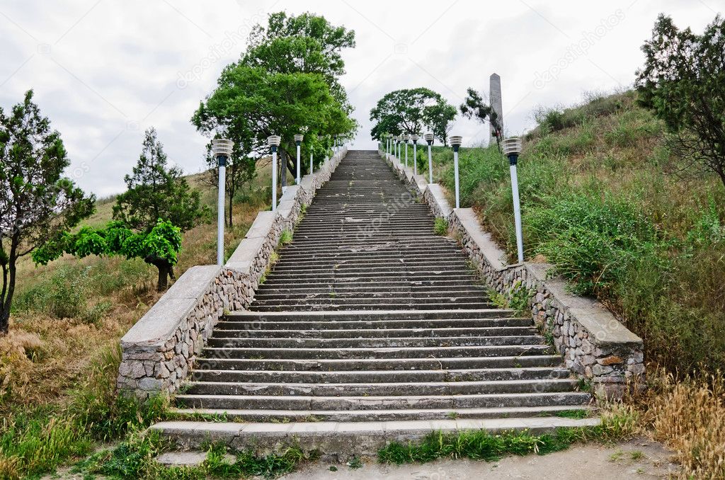 Stairs leading up to Mount Mithridates in Kerch, Crimea