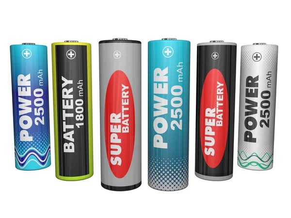 Six AA batteries — Stock Photo, Image
