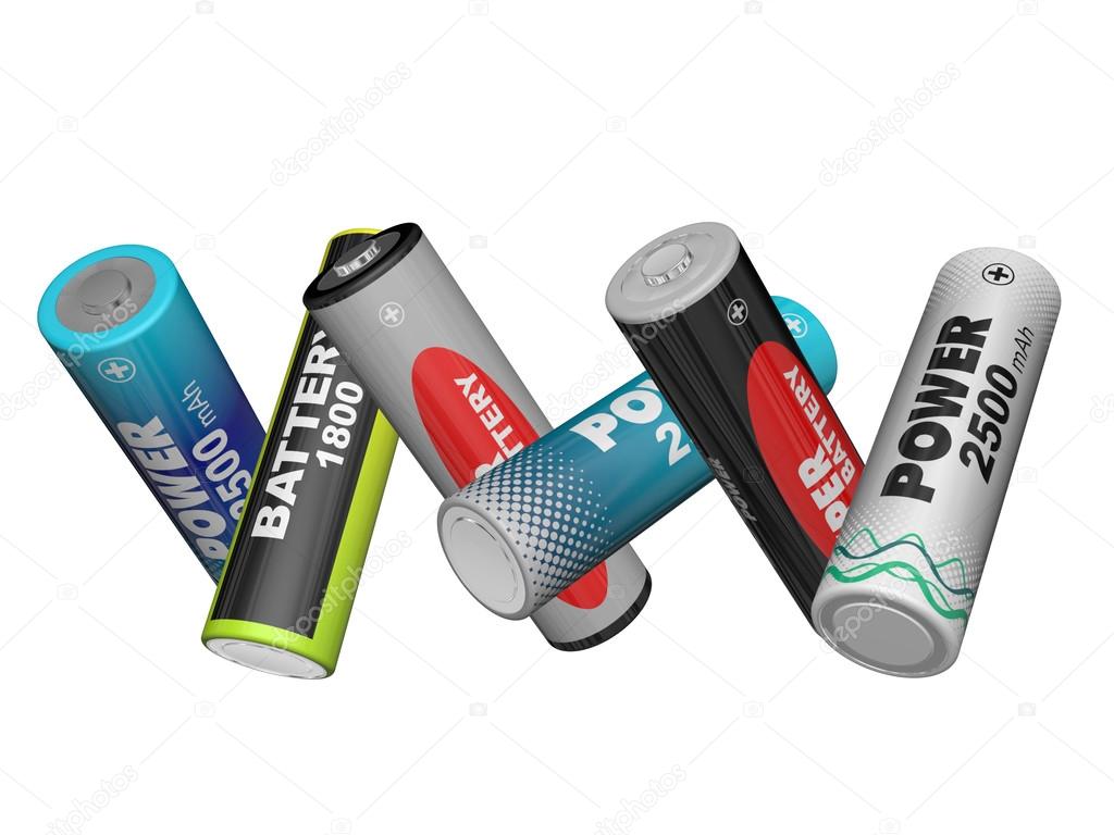 Scatter in different directions AA batteries