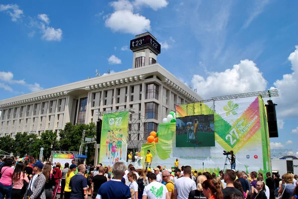 Scene Running Competition Kyiv — Stock Photo, Image