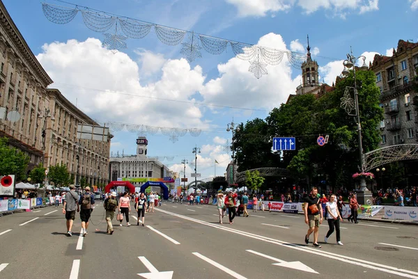 Pěší Ulice Ukrajině Kyjev — Stock fotografie