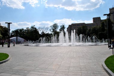 Fountain at the square in Kharkiv
