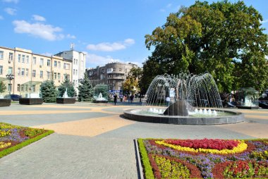 Morning near the cathedral in Kharkiv, Ukraine