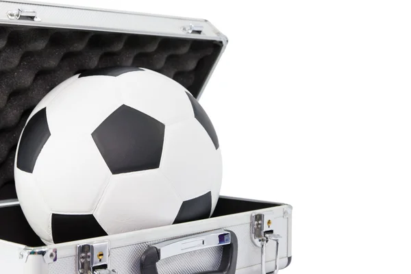 Nouveau football en valise ouverte — Photo